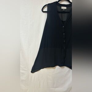 Go Fish Black Women's Button-Up Tunic Blouse